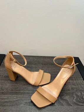 a new day Tan Ankle-Strap Block Heel Sandals
